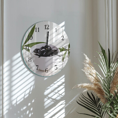 Wanduhr rund Oliven