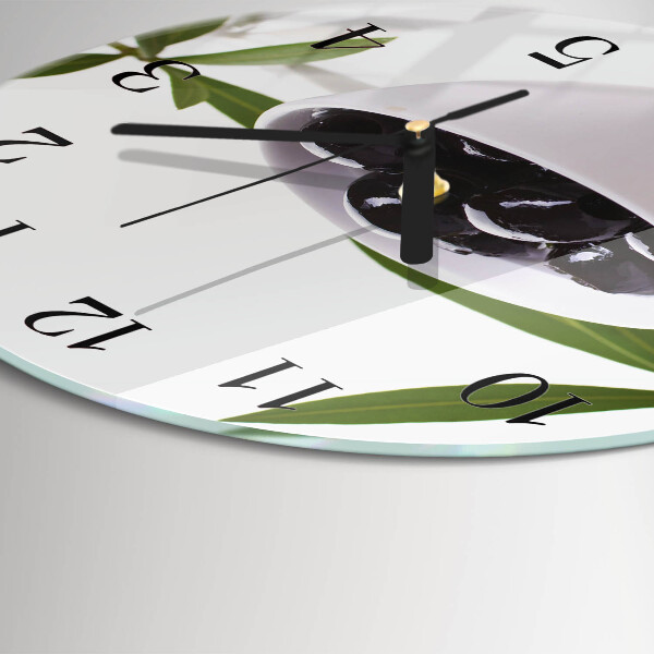 Wanduhr rund Oliven