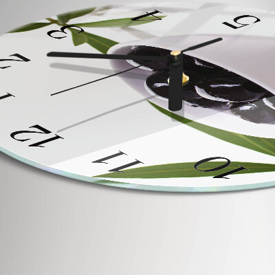 Wanduhr rund Oliven