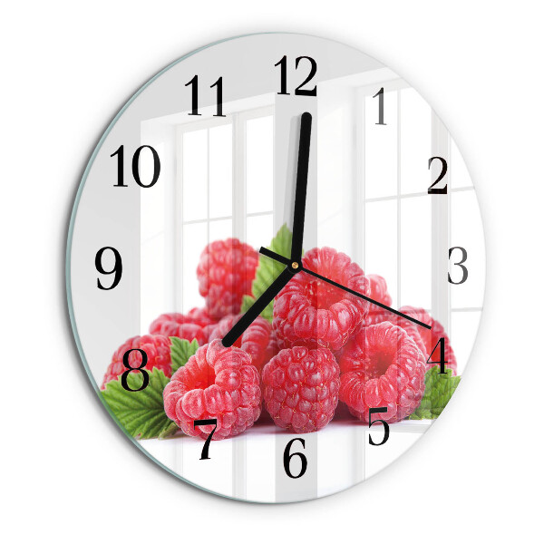 Wanduhr rund Himbeeren