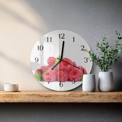 Wanduhr rund Himbeeren