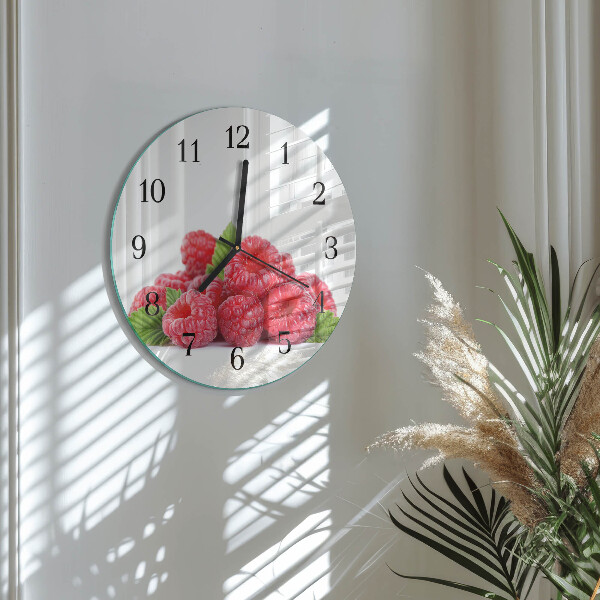 Wanduhr rund Himbeeren