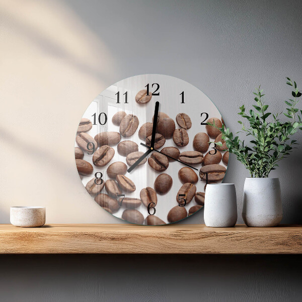 Wanduhr rund Kaffeebohnen