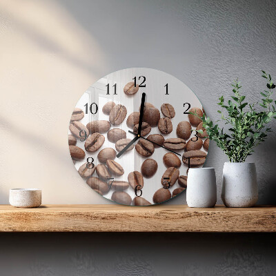 Wanduhr rund Kaffeebohnen