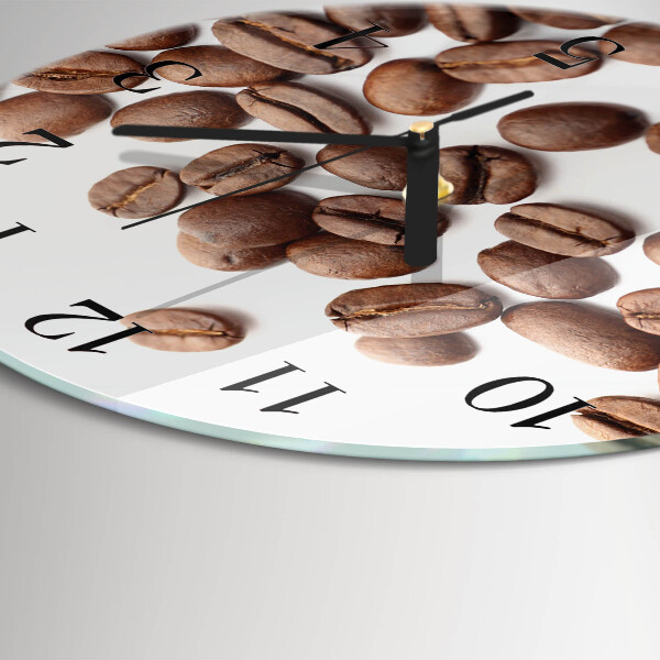Wanduhr rund Kaffeebohnen