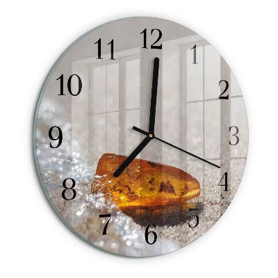 Wanduhr rund Bernstein