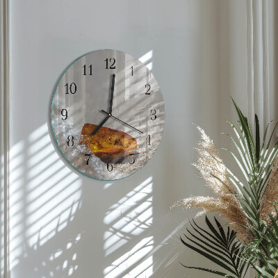 Wanduhr rund Bernstein