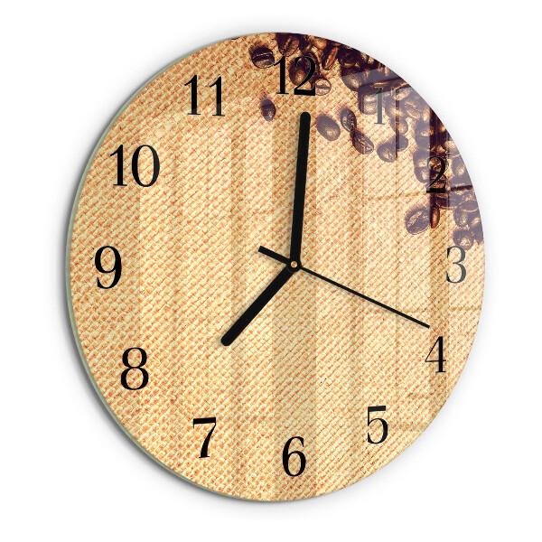 Wanduhr rund Kaffeebohnen