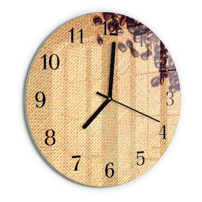 Wanduhr rund Kaffeebohnen