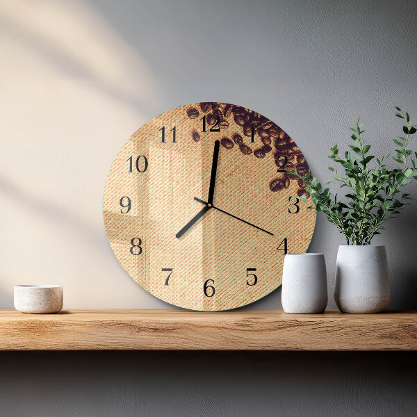 Wanduhr rund Kaffeebohnen
