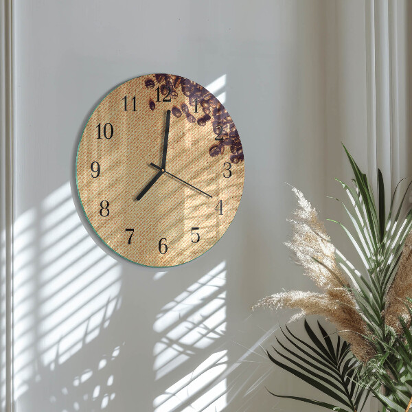 Wanduhr rund Kaffeebohnen
