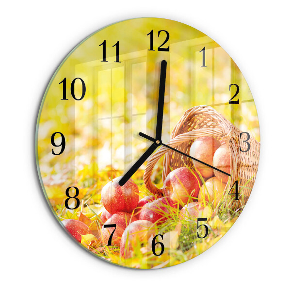 Wanduhr rund Äpfel