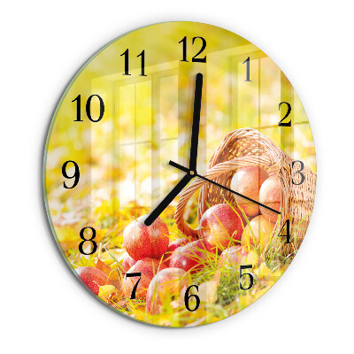 Wanduhr rund Äpfel