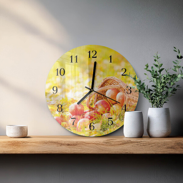 Wanduhr rund Äpfel