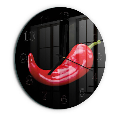 Wanduhr rund Chilischoten