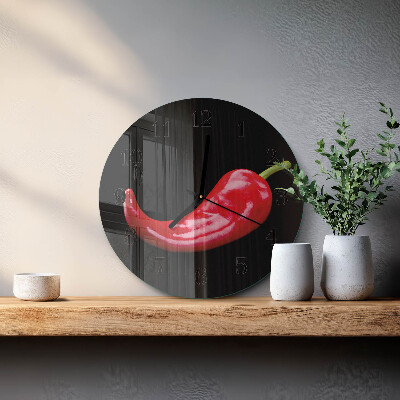 Wanduhr rund Chilischoten