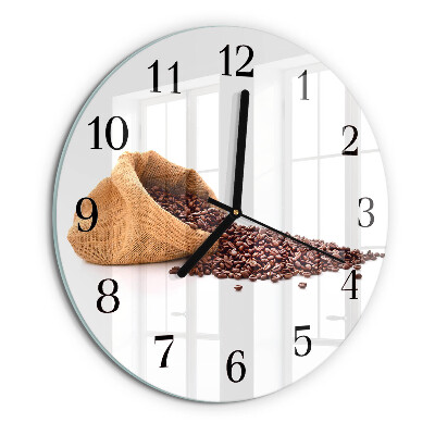 Wanduhr rund Kaffeebohnen