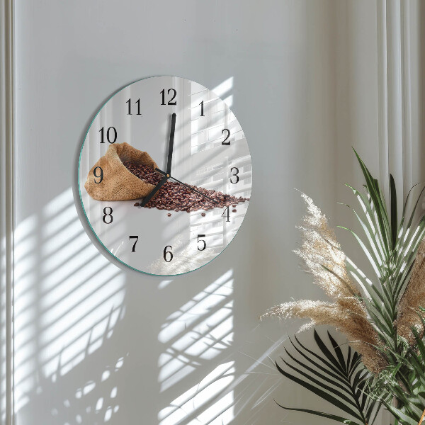 Wanduhr rund Kaffeebohnen