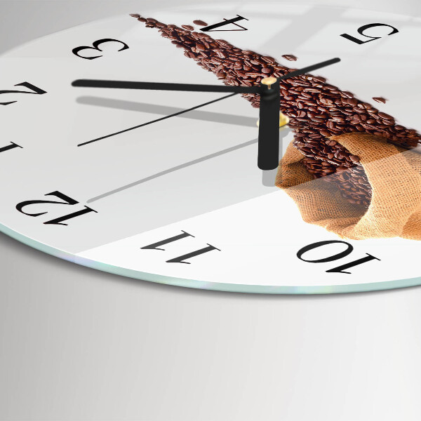 Wanduhr rund Kaffeebohnen