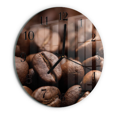 Wanduhr rund Kaffeebohnen