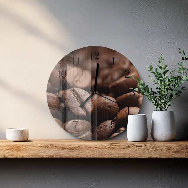Wanduhr rund Kaffeebohnen