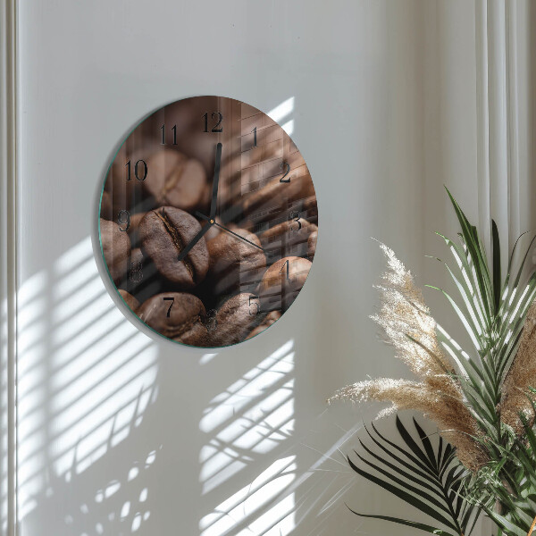 Wanduhr rund Kaffeebohnen