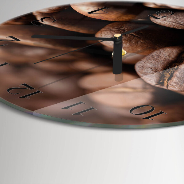 Wanduhr rund Kaffeebohnen