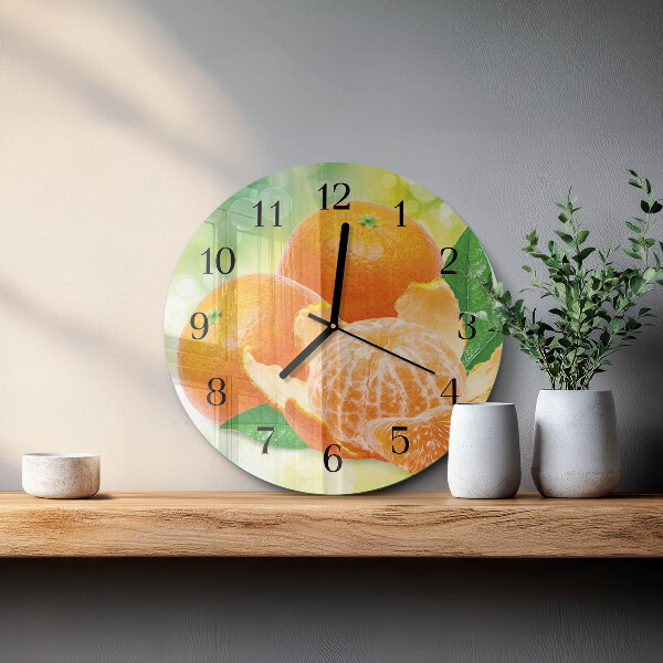 Wanduhr rund Orangen