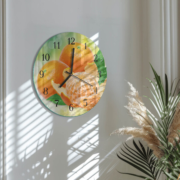 Wanduhr rund Orangen