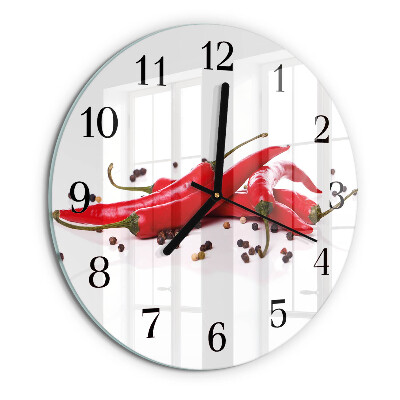 Wanduhr rund Chilischoten