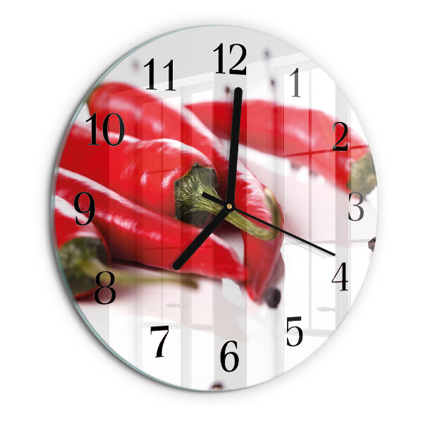 Wanduhr rund Chilischoten
