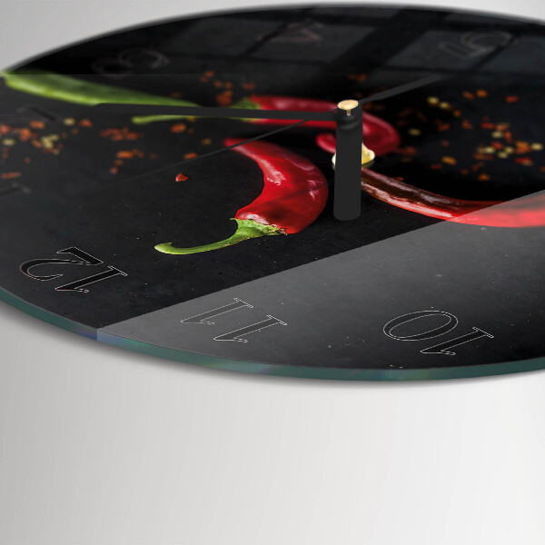 Wanduhr rund Chilischoten