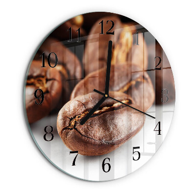 Wanduhr rund Kaffeebohnen
