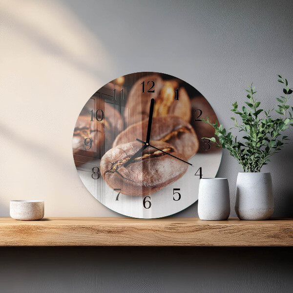 Wanduhr rund Kaffeebohnen