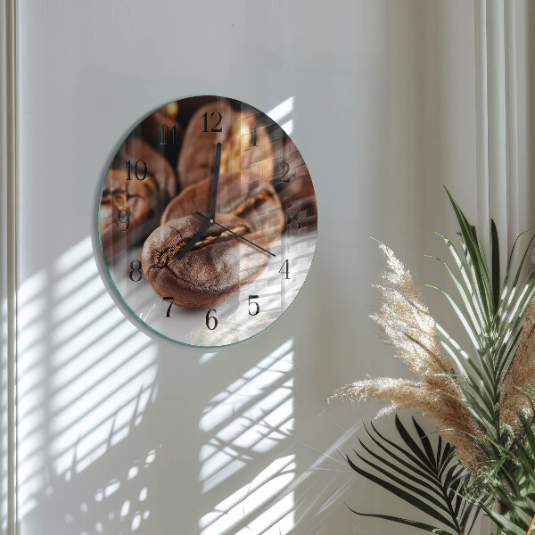 Wanduhr rund Kaffeebohnen