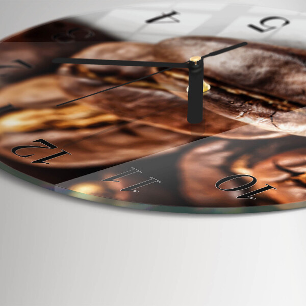 Wanduhr rund Kaffeebohnen
