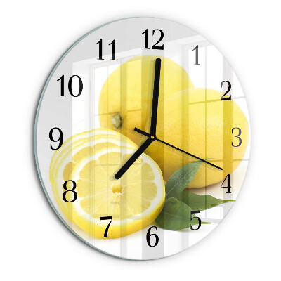 Wanduhr rund Zitronen