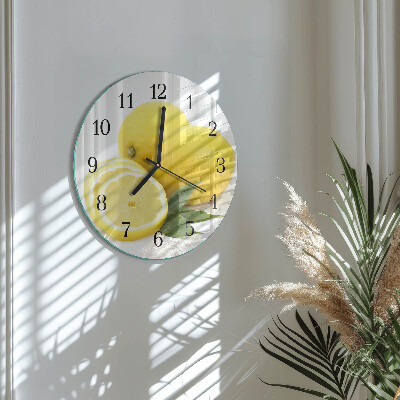 Wanduhr rund Zitronen