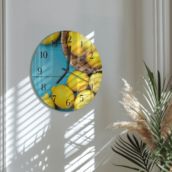 Wanduhr rund Zitronen