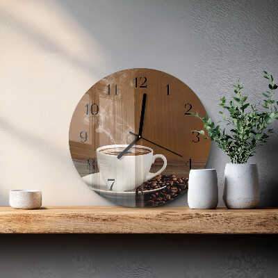 Wanduhr rund Kaffee