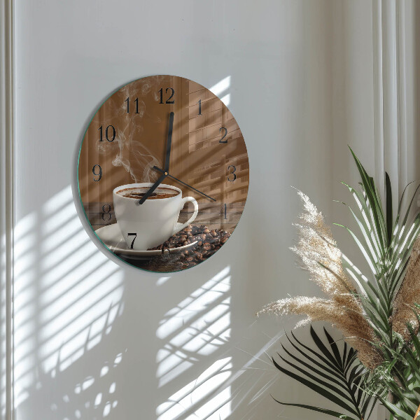 Wanduhr rund Kaffee