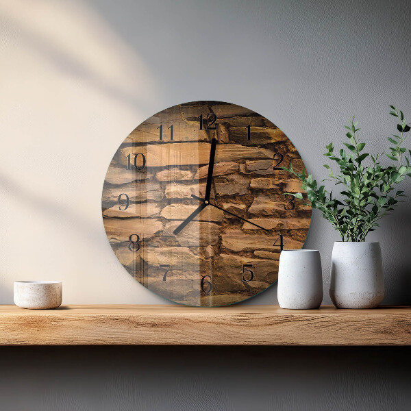 Wanduhr rund Steine