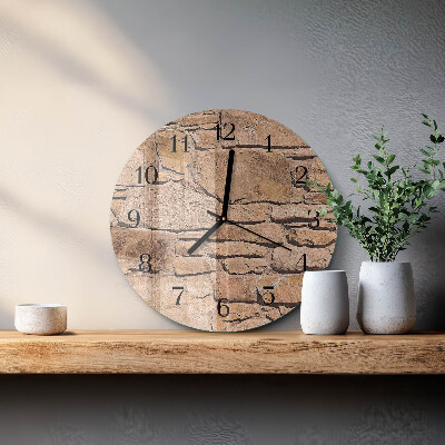 Wanduhr rund Steine