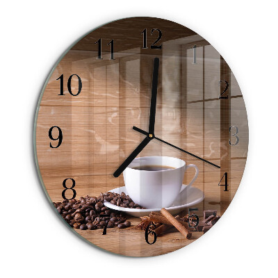 Wanduhr rund Kaffee