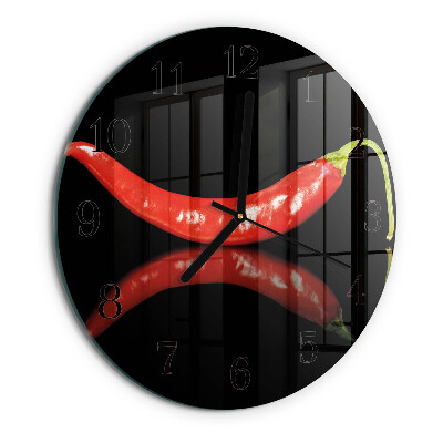 Wanduhr rund Chilischoten