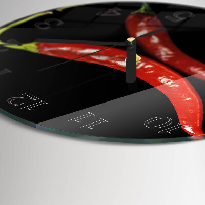 Wanduhr rund Chilischoten