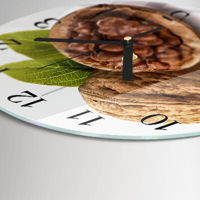 Wanduhr rund Nuss