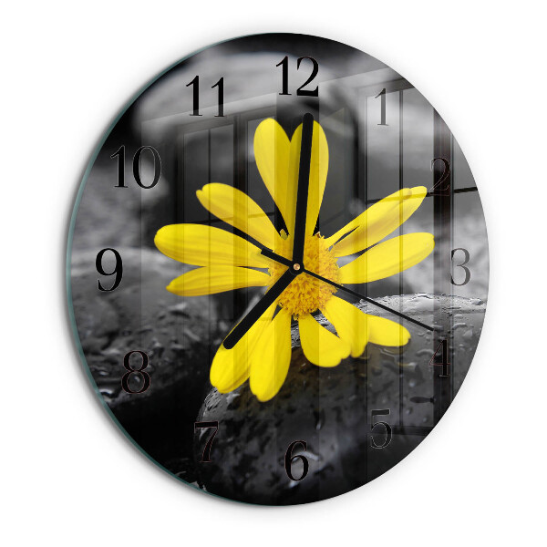 Wanduhr rund Blume