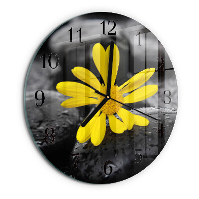 Wanduhr rund Blume