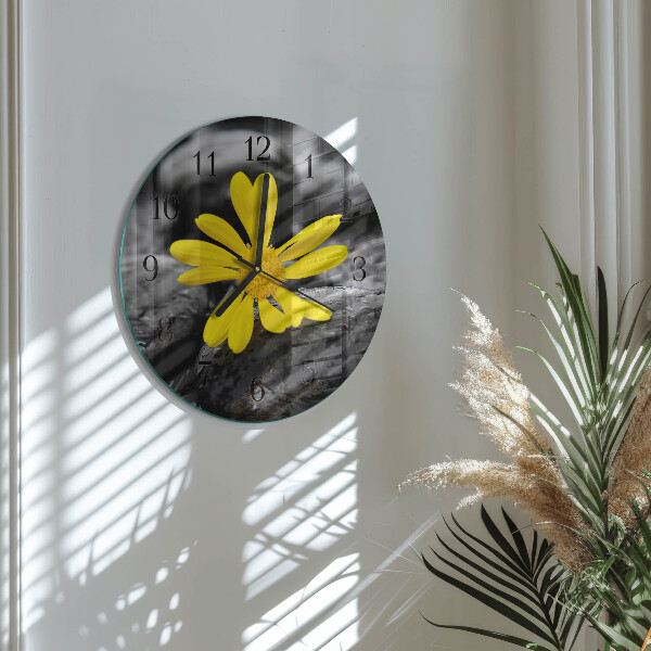 Wanduhr rund Blume